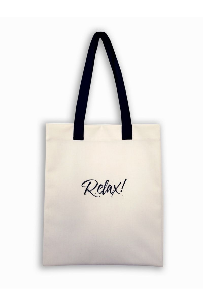 Сумка-шопер контрастной печатью Relax из текстиля Франтишка 3335-22с-87-с78 белый - фото 1