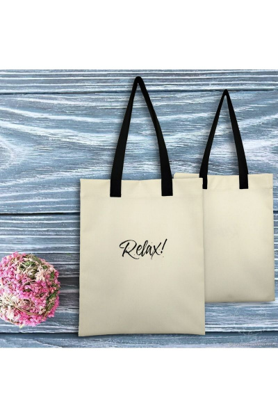 Сумка-шопер контрастной печатью Relax из текстиля Франтишка 3335-22с-87-с78 белый - фото 2