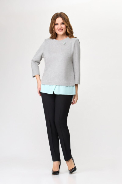 Блуза DaLi 3373а серая+мята - фото 4