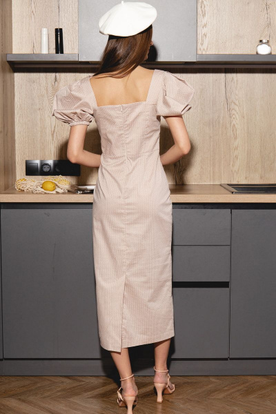 Платье приталенное миди с фигурным лифом и рукавами буфы AURA otd 3185 - фото 4