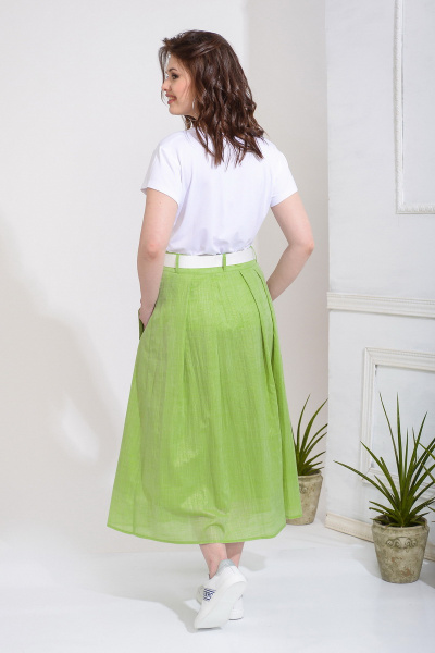 Летняя раскрасная юбка из хлопка с прорезными карманами Anna Majewska А239 - фото 2