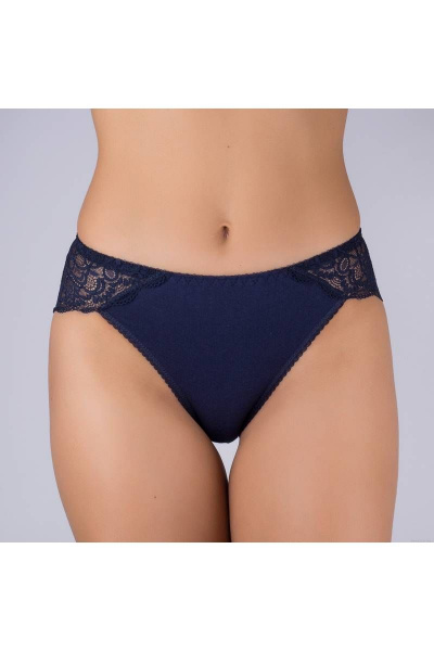 Трусы из хлопкового трикотажа с кружевной отделкой Verally 138-6 темно-синий - фото 2