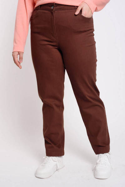 Зауженные хлопковые брюки с кокеткой и карманами Femme & Devur 9847 2.27F(170) - фото 1