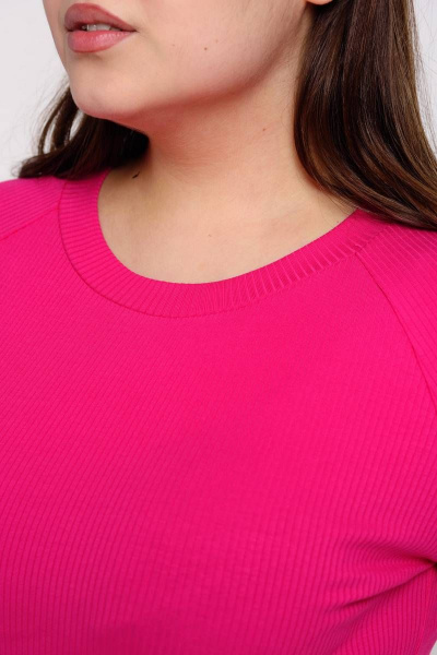 Розовый трикотажный джемпер из хлопка с рукавом реглан Femme & Devur 30078 1.43F(170) - фото 3