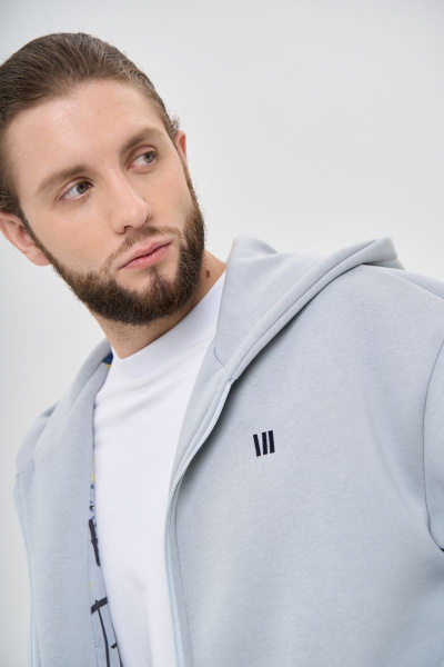 Объемный оверсайз худи с карманом-кенгуру для спорт-шика RAWR 403 лунный_камень.начес - фото 4