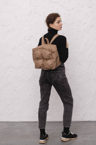 Рюкзак из экокожи бежевый для комфортной носки MT.Style рюкзак2 iris - фото 7