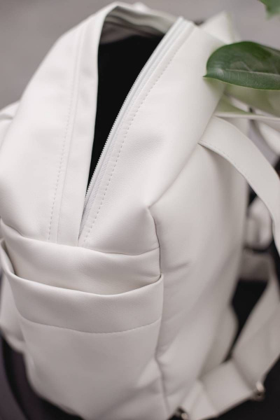 Рюкзак из экокожи белый для городской жизни MT.Style рюкзак2 white - фото 5