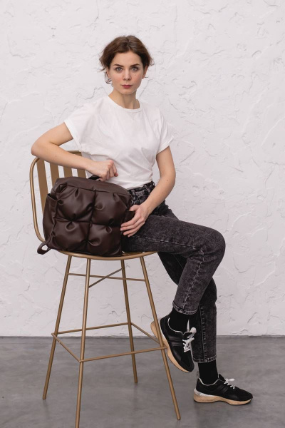 Рюкзак из экокожи коричневый для повседневной носки MT.Style рюкзак2 brown - фото 7