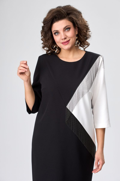 Платье ANASTASIA MAK 1090 чёрно-белый - фото 7