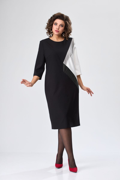 Платье ANASTASIA MAK 1090 чёрно-белый - фото 1