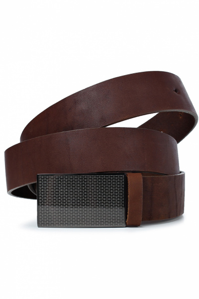 Ремень из натуральной кожи коричневый без обстрочки с пряжкой на конце Galanteya 59518.1с2922к45 1р коньячный - фото 1