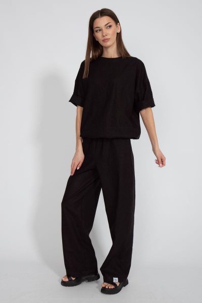 Костюм из льна свободный брюки и джемпер с карманами Kivviwear 40754076.11 - фото 1