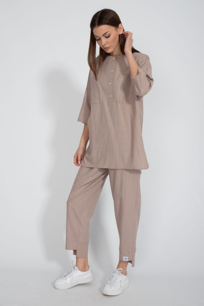 Ленящийся костюм с льняной рубашкой и джоггерами Kivviwear 40814082.12 - фото 4