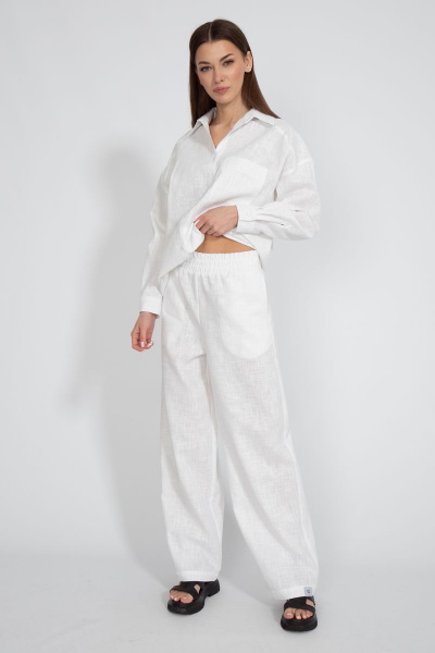 Летний леняной костюм: брюки и рубашка свободного кроя Kivviwear 40734076.10 - фото 7