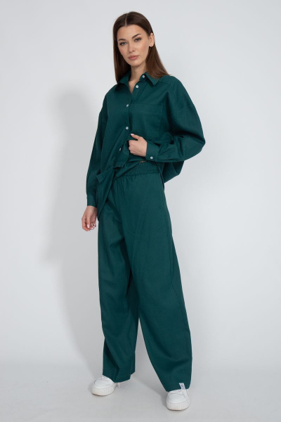 Летний леняной костюм: брюки и рубашка с спущенными рукавами Kivviwear 40734076.12 - фото 5