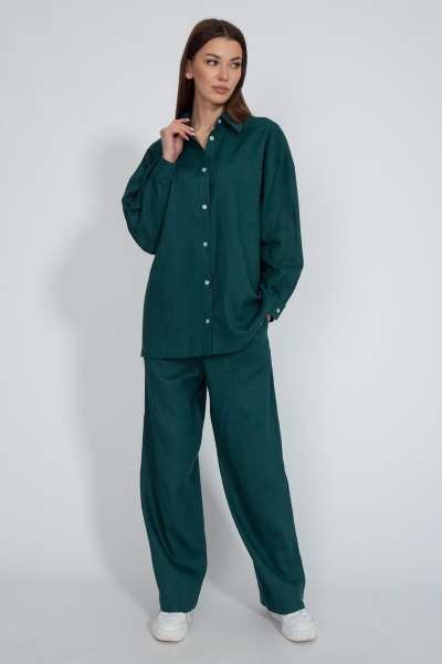 Летний леняной костюм: брюки и рубашка с спущенными рукавами Kivviwear 40734076.12 - фото 1