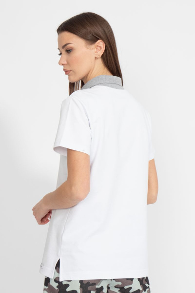 Премиальная хлопковая футболка поло с боковыми разрезами Kivviwear 3038.03 - фото 3