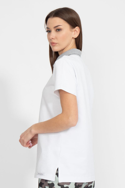 Премиальная хлопковая футболка поло с боковыми разрезами Kivviwear 3038.03 - фото 2