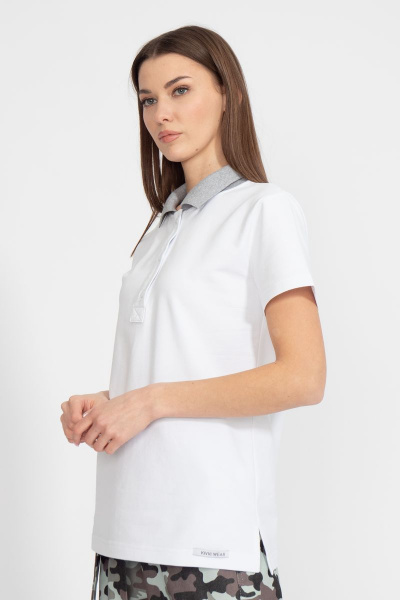 Премиальная хлопковая футболка поло с боковыми разрезами Kivviwear 3038.03 - фото 1