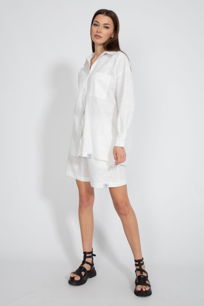 Летний леняной костюм: шорты с карманами и свободная рубашка Kivviwear 40734074.10 - фото 7