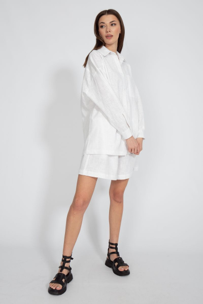 Летний леняной костюм: шорты с карманами и свободная рубашка Kivviwear 40734074.10 - фото 5