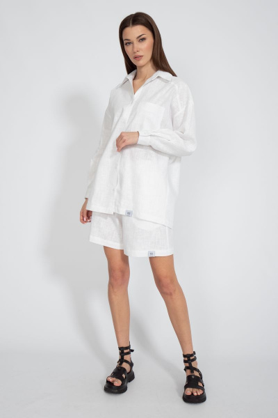 Летний леняной костюм: шорты с карманами и свободная рубашка Kivviwear 40734074.10 - фото 2