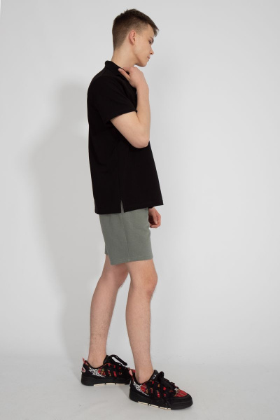 Премиальная футболка поло мужская из хлопка черная летняя Kivviwear 3010.01 - фото 5