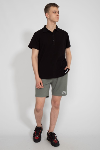 Премиальная футболка поло мужская из хлопка черная летняя Kivviwear 3010.01 - фото 4