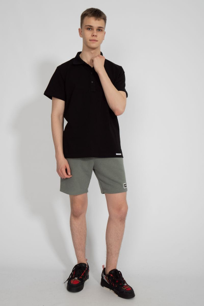 Премиальная футболка поло мужская из хлопка черная летняя Kivviwear 3010.01 - фото 3