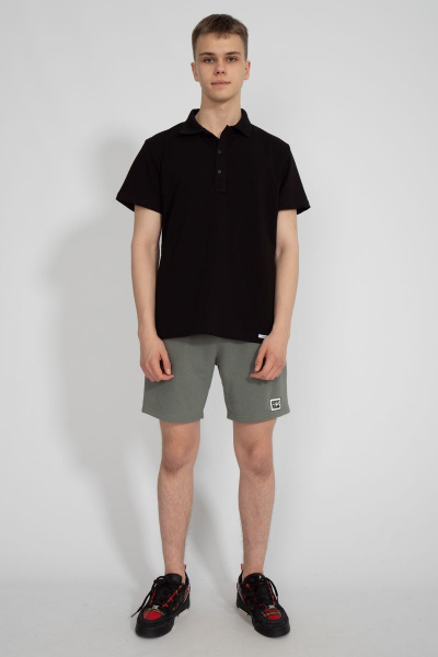 Премиальная футболка поло мужская из хлопка черная летняя Kivviwear 3010.01 - фото 2