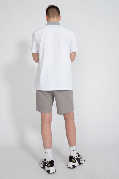 Премиальная футболка поло мужская из хлопка белая летняя Kivviwear 3010.03 - фото 6