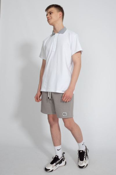 Премиальная футболка поло мужская из хлопка белая летняя Kivviwear 3010.03 - фото 4