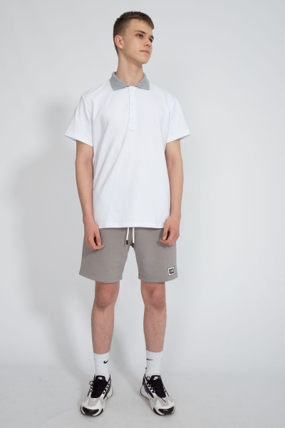 Премиальная футболка поло мужская из хлопка белая летняя Kivviwear 3010.03 - фото 2