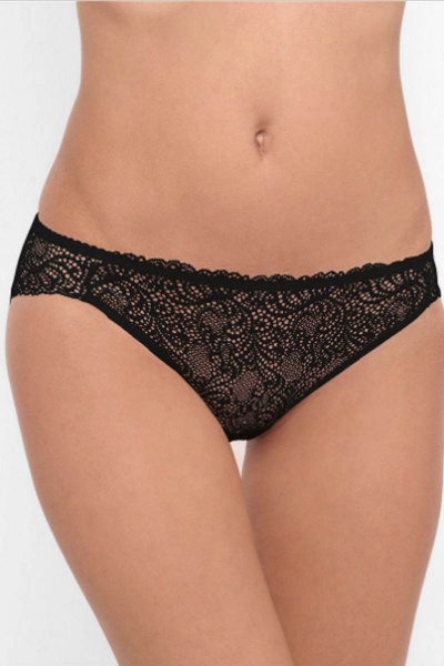 Черные кружевные трусы-слип из эластичного материала Milady 238 3.8 - фото 1