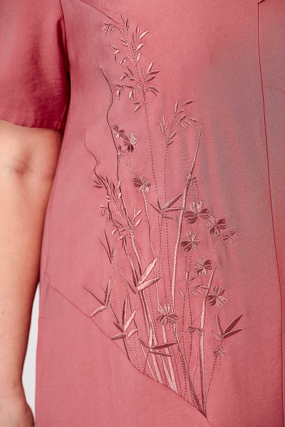 Платье на каждый день А-силуэта с вышивкой, разрезами и карманами Algranda А3877-3 - фото 6