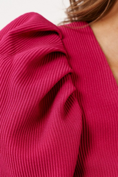 Платье в стиле рубашки из текстиля с пуговицами и манжетами Панда 114180w фуксия - фото 4