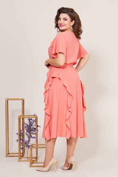 Платье с воланами и ремешком на резинке из текстиля Mira Fashion 5225 - фото 2