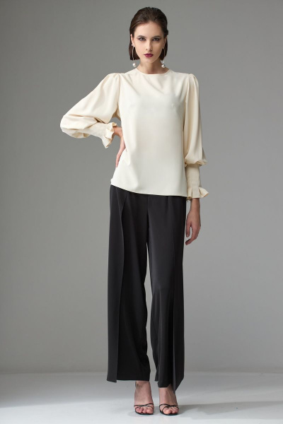 Брюки прямого силуэта из струящейся вискозы с вытачками Орхидея 1236 - фото 4