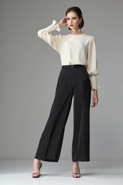 Брюки прямого силуэта из струящейся вискозы с вытачками Орхидея 1236 - фото 1