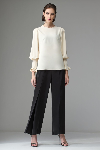 Брюки прямого силуэта из струящейся вискозы с вытачками Орхидея 1236 - фото 3