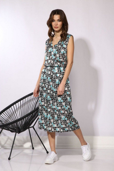 Демисезонный комплект: топ и юбка на подкладке Viola Style 2706 принт - фото 1