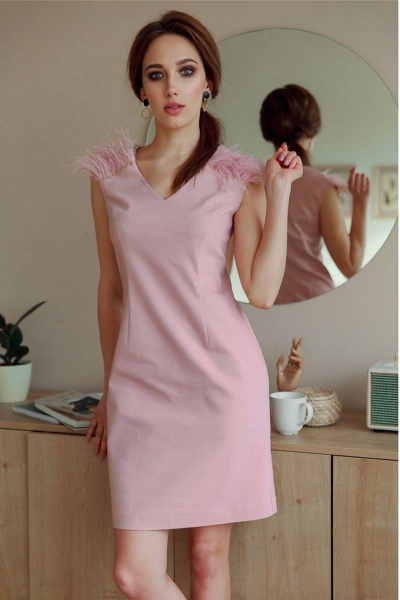 Платье футляр без рукава с кружевной отделкой S. Veles 3-132 - фото 1