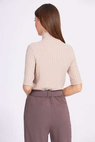 Брюки о-образного силуэта, зауженные к низу из костюмной ткани EOLA 2369 темный_песок - фото 6