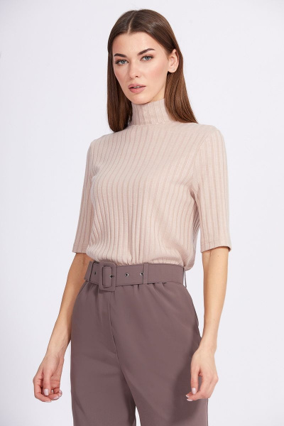 Брюки о-образного силуэта, зауженные к низу из костюмной ткани EOLA 2369 темный_песок - фото 5