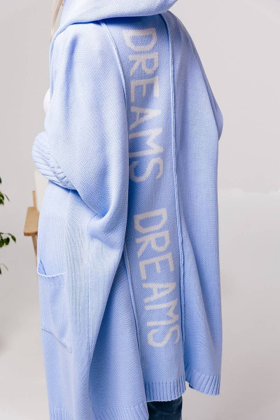 Кардиган с оригинальным принтом, из вязаного трикотажа, голубой Romgil 831ПТЗ небесно-голубой,белый - фото 4