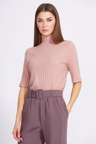 Брюки капри из костюмной ткани с эластичной тесьмой EOLA 2369 слива - фото 6