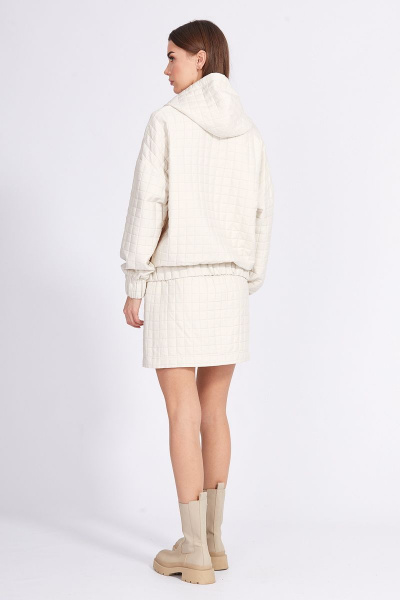 Юбка из костюмной ткани с застежкой на молнию и пуговицу EOLA 2374 молочный - фото 2