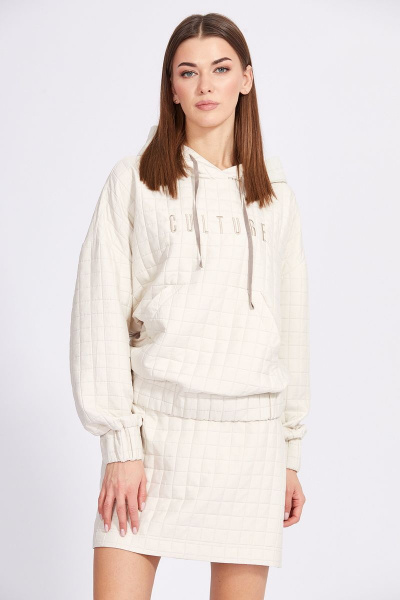 Юбка из костюмной ткани с застежкой на молнию и пуговицу EOLA 2374 молочный - фото 5