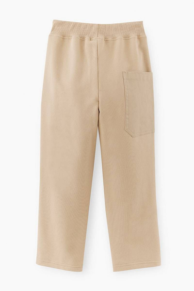 Бежевые брюки со браш-эффектом из хлопка и текстиля Bell Bimbo 231089 св.бежевый - фото 3