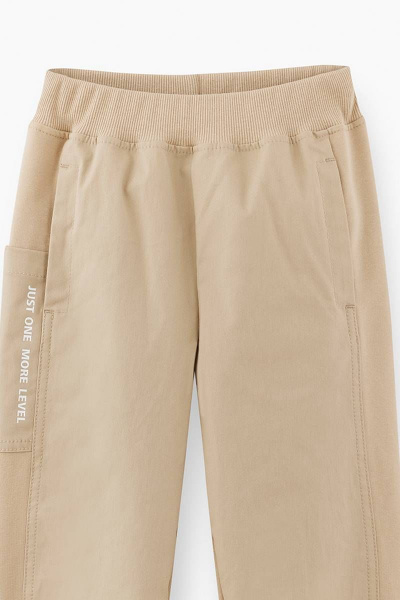 Бежевые брюки со браш-эффектом из хлопка и текстиля Bell Bimbo 231089 св.бежевый - фото 2